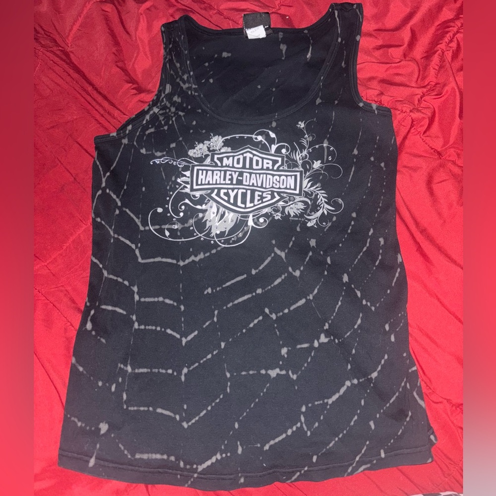 Black Tye Dye Harley Davidson Tank